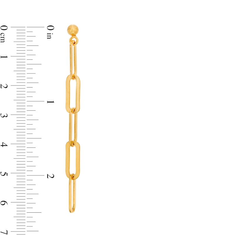 Main Image 3 of Made in Italy Paper Clip Link Linear Drop Earrings in Sterling Silver with 18K Gold Plate