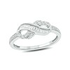 Thumbnail Image 1 of 1/4 CT. T.W. Baguette and Round Diamond Sideways Infinity Ring in 10K White Gold
