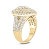 Thumbnail Image 2 of 3 CT. T.W. Composite Diamond Double Pear-Shaped Frame Multi-Row Ring in 10K Gold