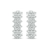 Thumbnail Image 2 of 1 CT. T.W. Composite Diamond Flower Hoop Earrings in 10K White Gold