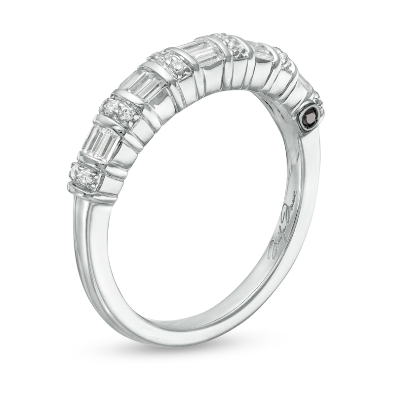 Main Image 3 of Marilyn Monroe™ Collection 3/8 CT. T.W. Baguette and Round Diamond Multi-Row Band in 14K White Gold
