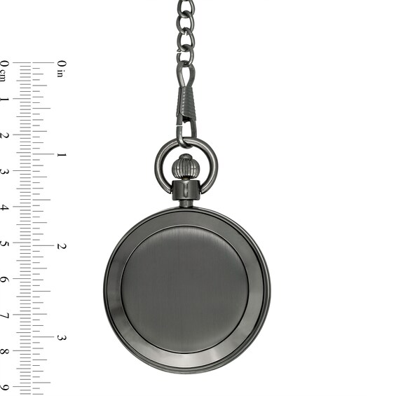 Men's James Michael Gunmetal Grey Pocket Watch with Grey Dial (Model: Pqa181144W)