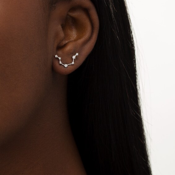 1/5 CT. T.W. Diamond Aquarius Constellation Stud Earrings in Sterling Silver 1/5 CT. T.W. Diamond Aquarius Constellation Stud Earrings in Sterling Silver