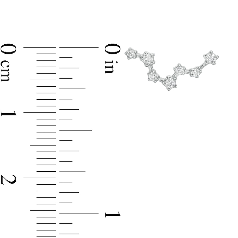 1/5 CT. T.W. Diamond Pisces Constellation Stud Earrings in Sterling Silver