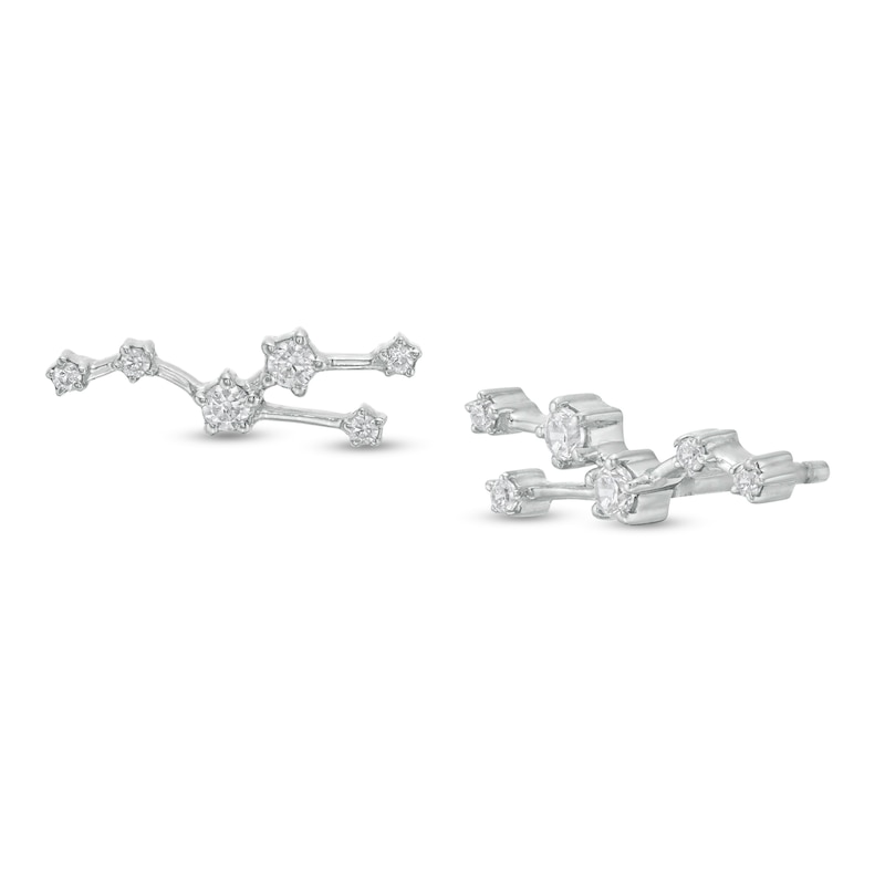 Main Image 1 of 1/5 CT. T.W. Diamond Taurus Constellation Stud Earrings in Sterling Silver