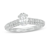 Thumbnail Image 1 of 1-1/2 CT. T.W. Certified Oval Lab-Grown Diamond Engagement Ring in 14K White Gold (F/VS2)