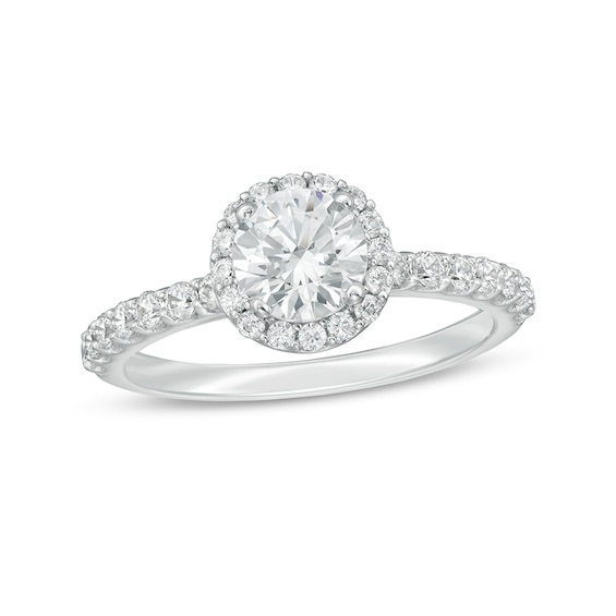 1-1/2 CT. T.w. Certified Lab-Grown Diamond Frame Engagement Ring in 14K White Gold (F/Vs2)