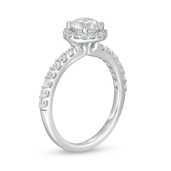 1-1/2 CT. T.w. Certified Lab-Grown Diamond Frame Engagement Ring in 14K White Gold (F/Vs2)