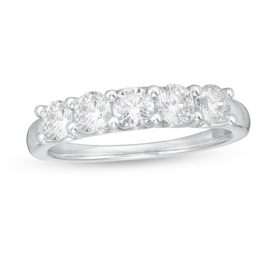 1 CT. T.w. Certified Lab-Grown Diamond Five Stone Band in 14K White Gold (F/Vs2)
