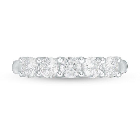 1 CT. T.w. Certified Lab-Grown Diamond Five Stone Band in 14K White Gold (F/Vs2)