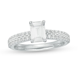 1-1/4 CT. T.W. Certified Emerald-Cut Lab-Grown Diamond Engagement Ring in 14K White Gold (F/VS2)