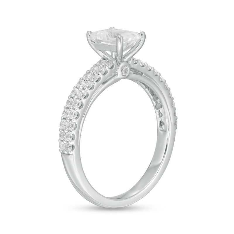 Main Image 3 of 1-1/4 CT. T.W. Certified Emerald-Cut Lab-Grown Diamond Engagement Ring in 14K White Gold (F/VS2)