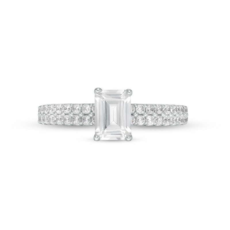 Main Image 4 of 1-1/4 CT. T.W. Certified Emerald-Cut Lab-Grown Diamond Engagement Ring in 14K White Gold (F/VS2)