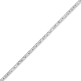 1 CT. T.W. Square Composite Diamond Line Bracelet in Sterling Silver