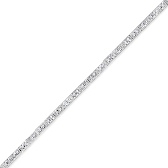 1 CT. T.w. Square Composite Diamond Line Bracelet in Sterling Silver