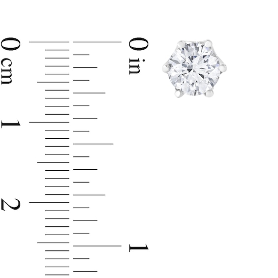 2 CT. T.w. Diamond Crown Solitaire Stud Earrings in 14K White Gold