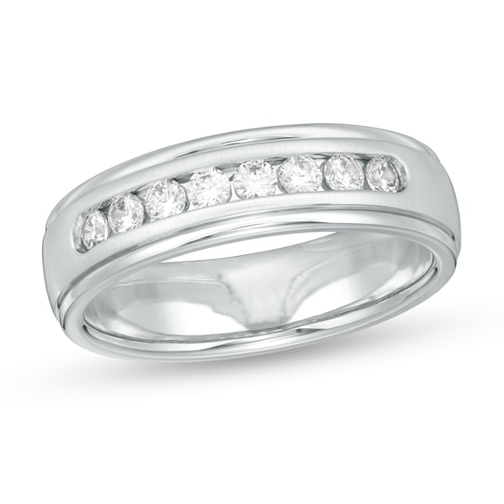 1/2 CT. T.w. Certified Lab-Grown Diamond Wedding Band in 14K White Gold - Size 10