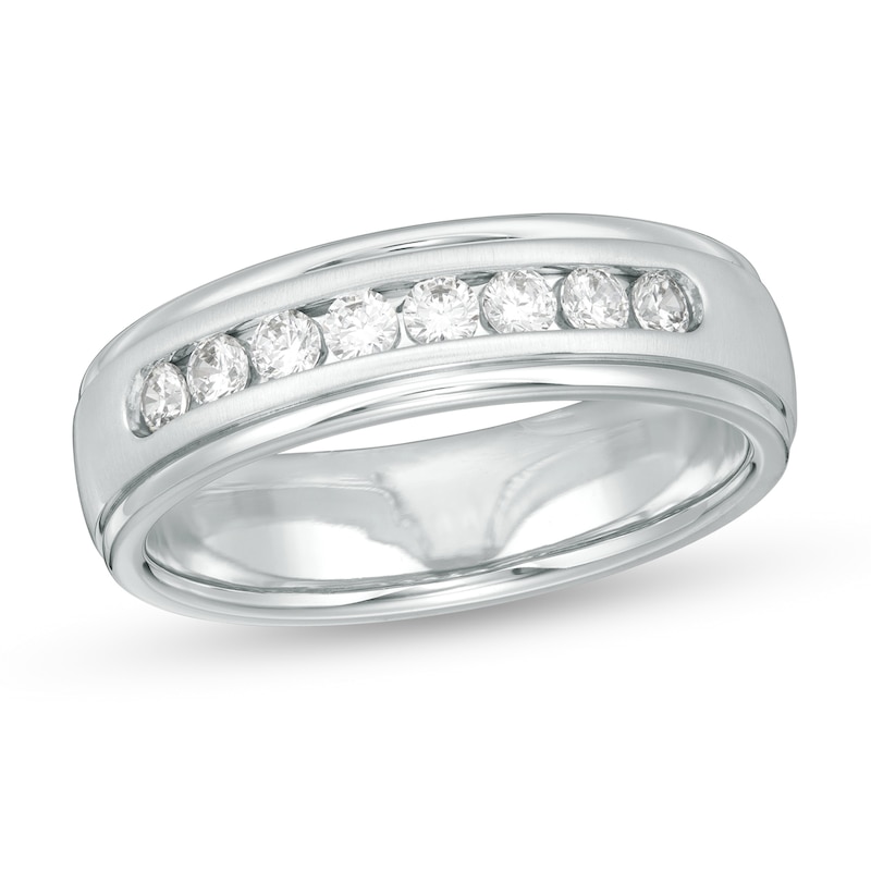 Main Image 1 of 1/2 CT. T.W. Certified Lab-Grown Diamond Wedding Band in 14K White Gold - Size 10