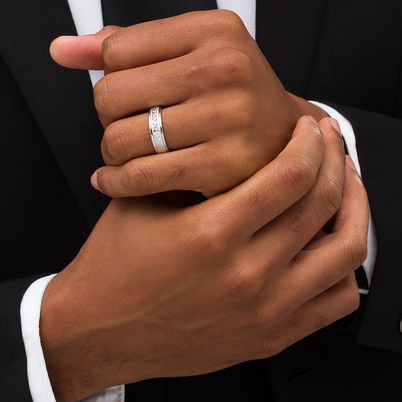 Main Image 2 of 1/2 CT. T.W. Certified Lab-Grown Diamond Wedding Band in 14K White Gold - Size 10