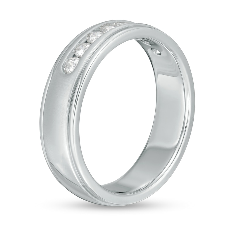 Men's 1/2 CT. T.W. Certified Lab-Created Diamond Wedding Band in 14K White Gold - Size 10