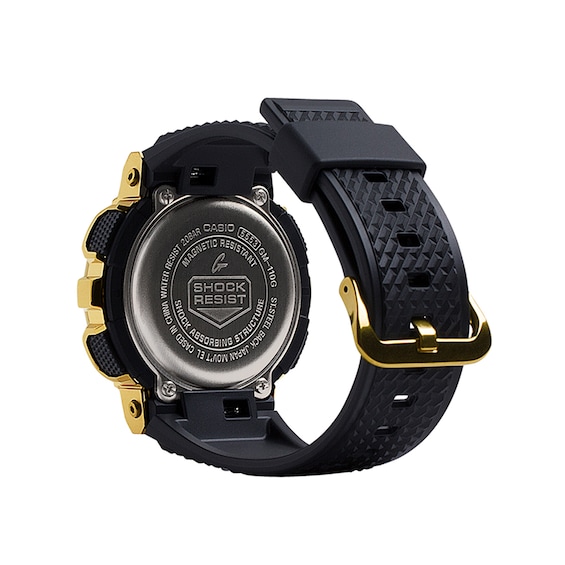 Men's Casio G-Shock Classic Gold-Tone Black Resin Strap Watch with Black and Gold-Tone Dial (Model: Gm110G-1A9)