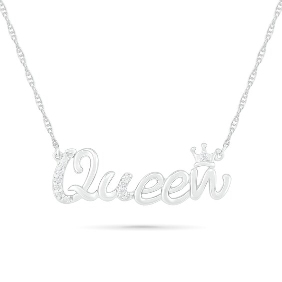 1/20 CT. T.w. Diamond "Queen" Necklace in Sterling Silver