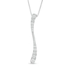 Thumbnail Image 0 of 1/2 CT. T.W. Journey Diamond Linear Wave Pendant in 10K White Gold