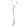 Thumbnail Image 1 of 1/2 CT. T.W. Journey Diamond Linear Wave Pendant in 10K White Gold