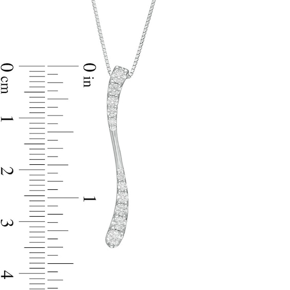 1/2 CT. T.w. Journey Diamond Linear Wave Pendant in 10K White Gold