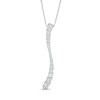 Thumbnail Image 1 of 7/8 CT. T.W. Journey Diamond Linear Wave Pendant in 10K White Gold