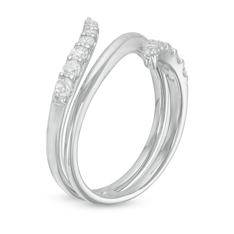 Main Image 3 of 1/2 CT. T.W. Journey Diamond Bypass Ring in 10K White Gold