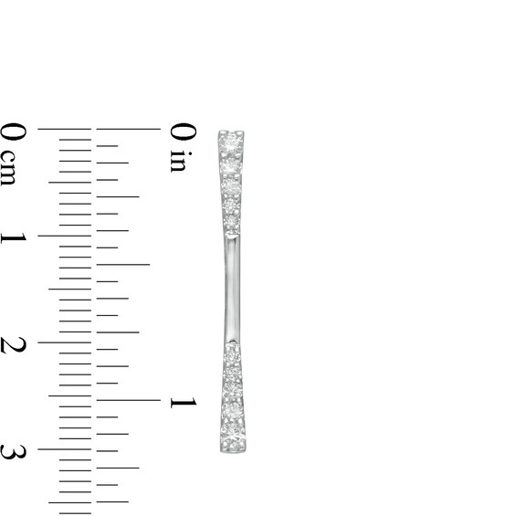 1/2 CT. T.w. Journey Diamond Linear Drop Earrings in 10K White Gold