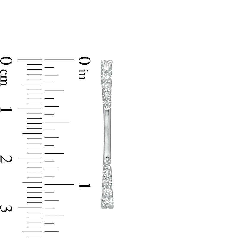 Main Image 3 of 1/2 CT. T.W. Journey Diamond Linear Drop Earrings in 10K White Gold
