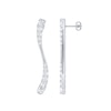 Thumbnail Image 1 of 1-1/2 CT. T.W. Journey Diamond Linear Wave Drop Earrings in 10K White Gold