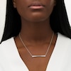 Thumbnail Image 2 of 1 CT. T.W. Journey Diamond Sideways Bar Necklace in 10K White Gold