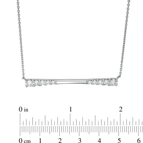 1 CT. T.w. Journey Diamond Sideways Bar Necklace in 10K White Gold