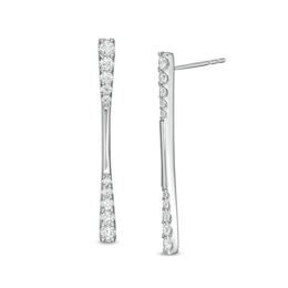 1 CT. T.W. Journey Diamond Linear Drop Earrings in 10K White Gold