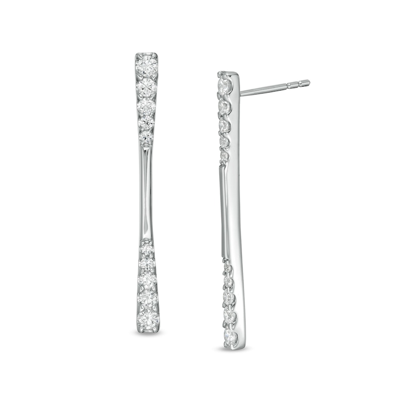 Main Image 1 of 1 CT. T.W. Journey Diamond Linear Drop Earrings in 10K White Gold
