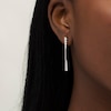 Thumbnail Image 2 of 1 CT. T.W. Journey Diamond Linear Drop Earrings in 10K White Gold