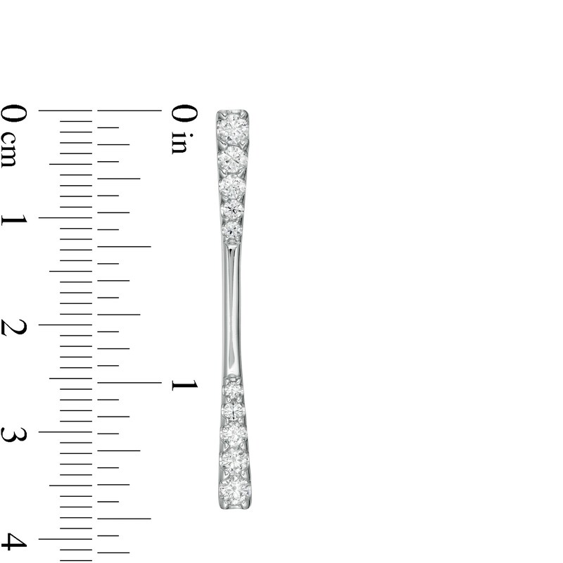 Main Image 3 of 1 CT. T.W. Journey Diamond Linear Drop Earrings in 10K White Gold