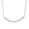 Thumbnail Image 1 of 1/2 CT. T.W. Journey Diamond Curved Bar Necklace in 10K White Gold