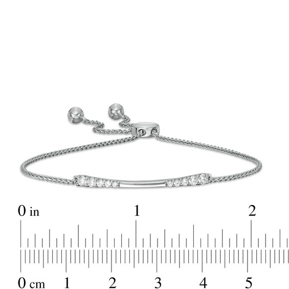 1/3 CT. T.w. Journey Diamond Bolo Bracelet in 10K White Gold - 9.0"