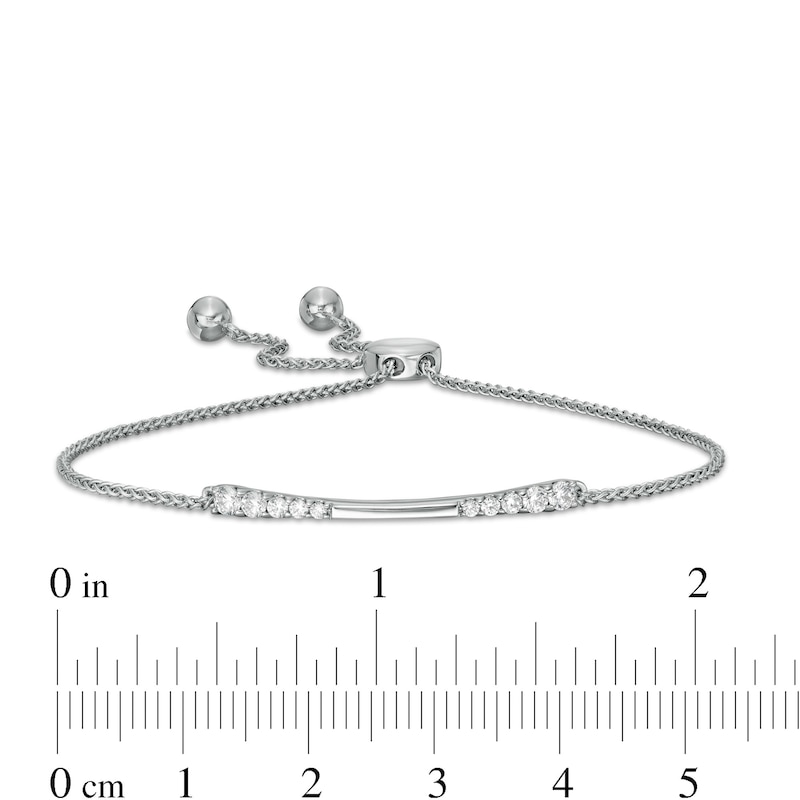 Main Image 3 of 1/3 CT. T.W. Journey Diamond Bolo Bracelet in 10K White Gold - 9.0"