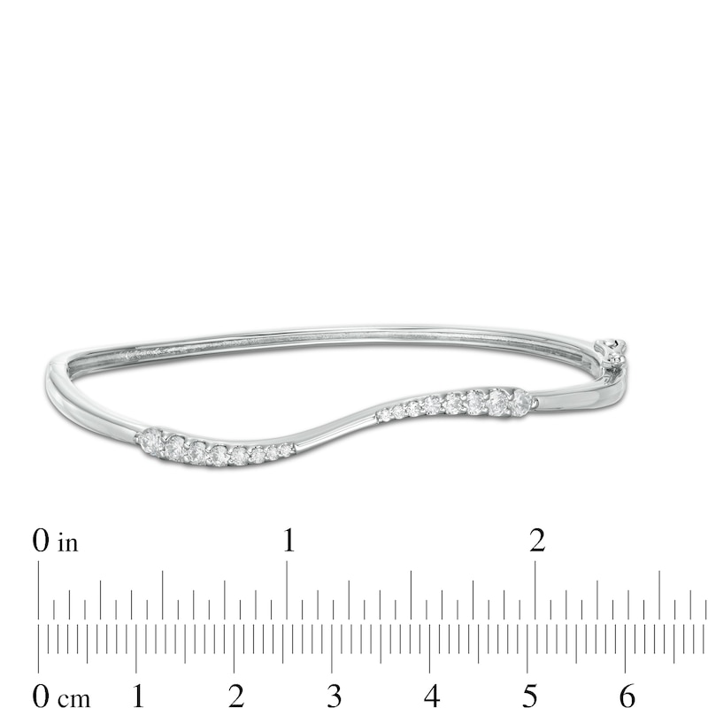Main Image 2 of 3/4 CT. T.W. Journey Diamond Wave Bangle in 10K White Gold
