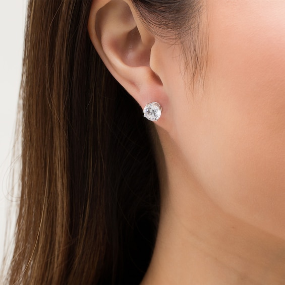 3 CT. T.W. Certified Lab-Created Diamond Solitaire Stud Earrings in 14K White Gold (F/SI2) 3 CT. T.W. Certified Lab-Created Diamond Solitaire Stud Earrings in 14K White Gold (F/SI2)