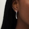 1 CT. T.W. Journey Diamond Linear Wave Drop Earrings in 10K White Gold