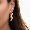 Thumbnail Image 2 of Made in Italy Curb Chain Hoop Earrings in Sterling Silver with 18K Gold Plate