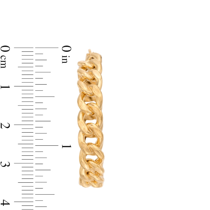 Main Image 3 of Made in Italy Curb Chain Hoop Earrings in Sterling Silver with 18K Gold Plate