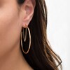Thumbnail Image 2 of Made in Italy 50.0mm Chain Dangle Hoop Earrings in Sterling Silver with 18K Gold Plate