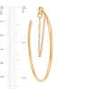 Thumbnail Image 3 of Made in Italy 50.0mm Chain Dangle Hoop Earrings in Sterling Silver with 18K Gold Plate